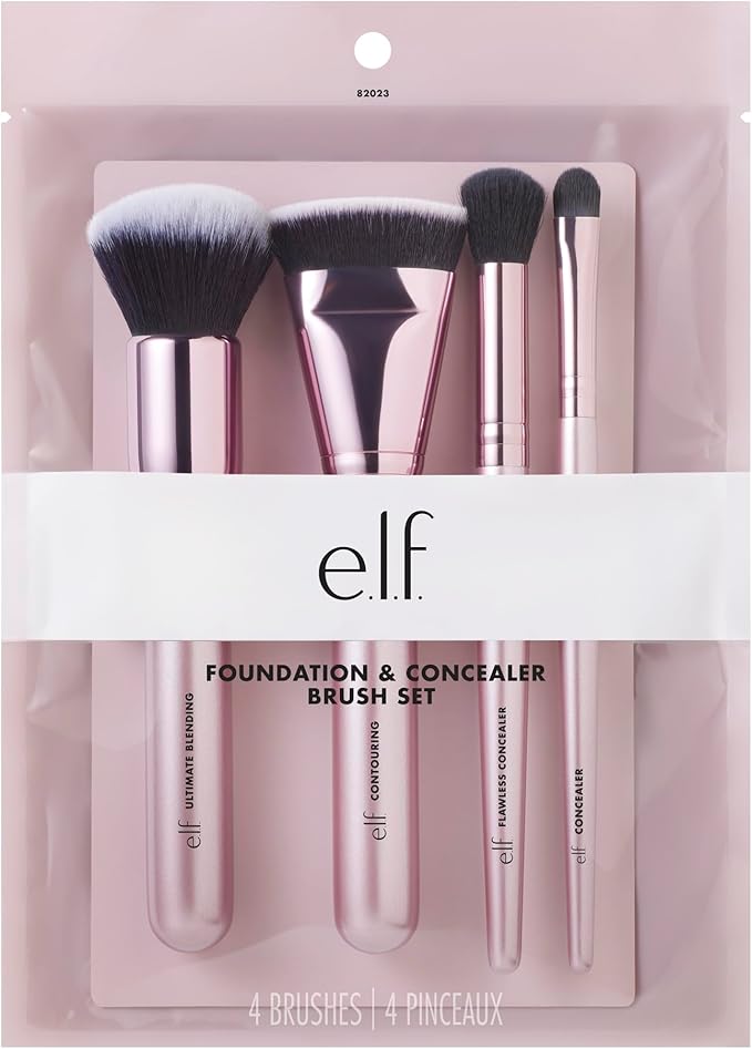 e.l.f. Foundation & Concealer Brush Set, 4pc