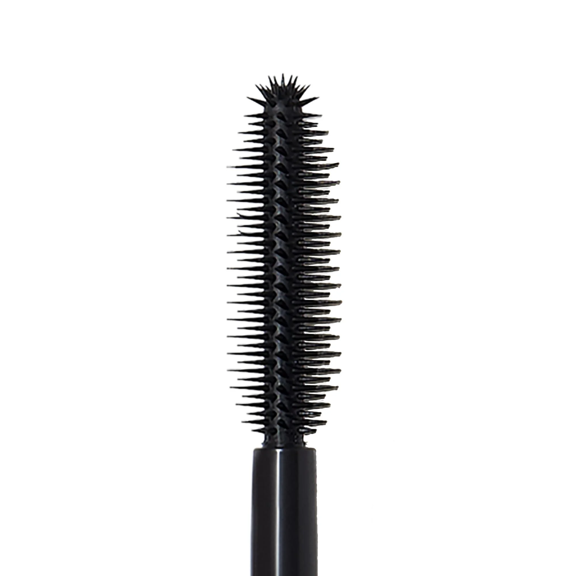 Black mascara wand on a white background