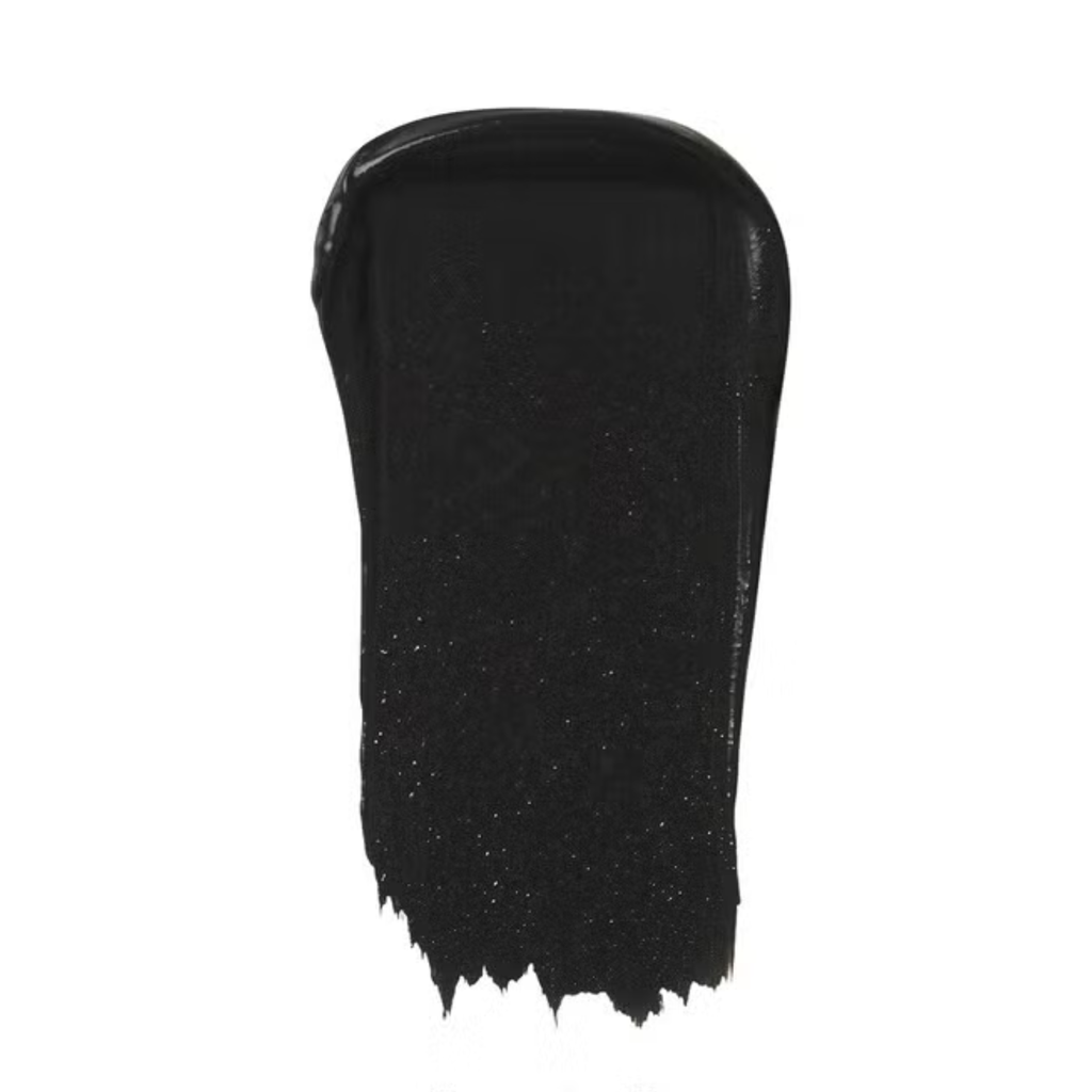 Black lipstick swatch on a white background