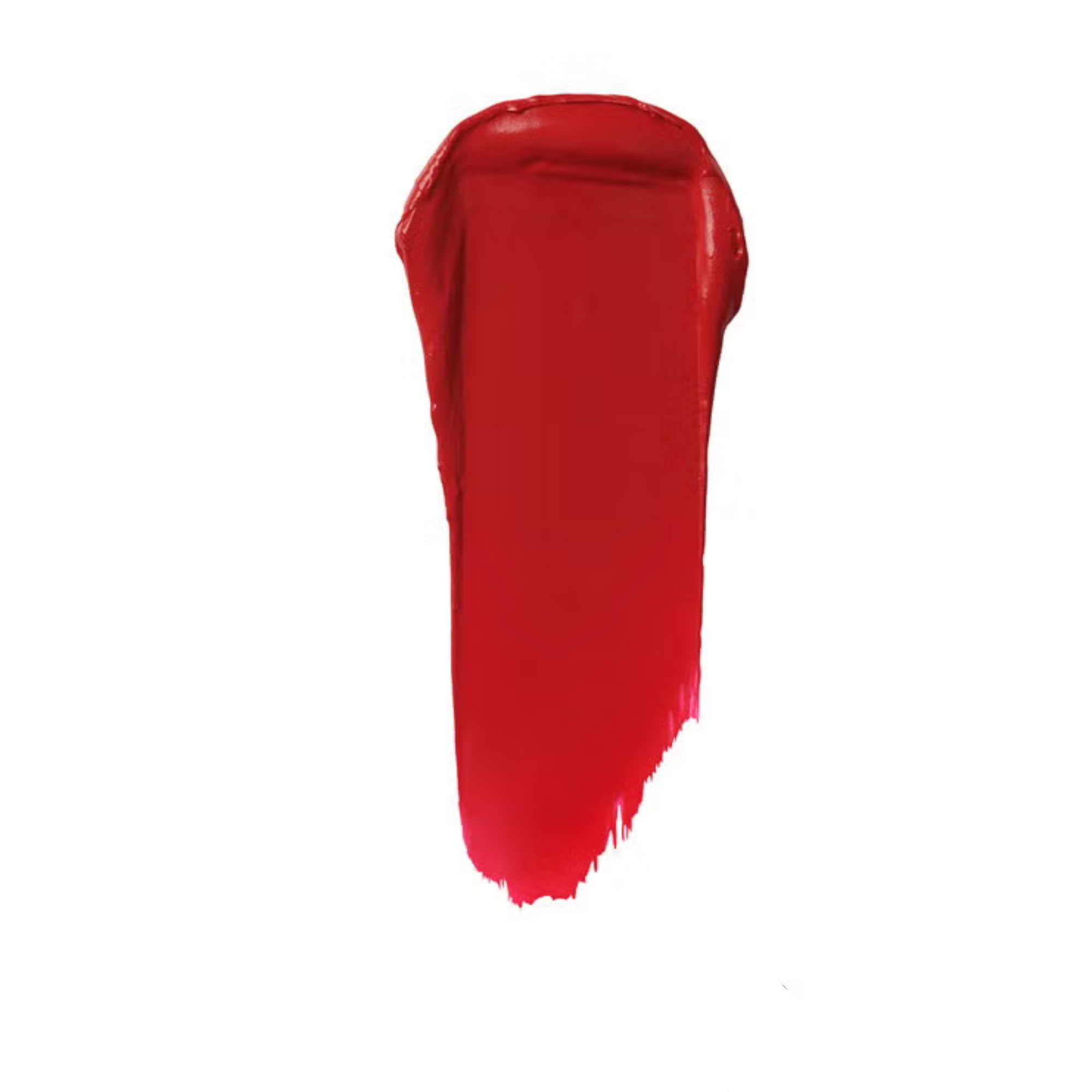 Red lipstick swatch on a white background
