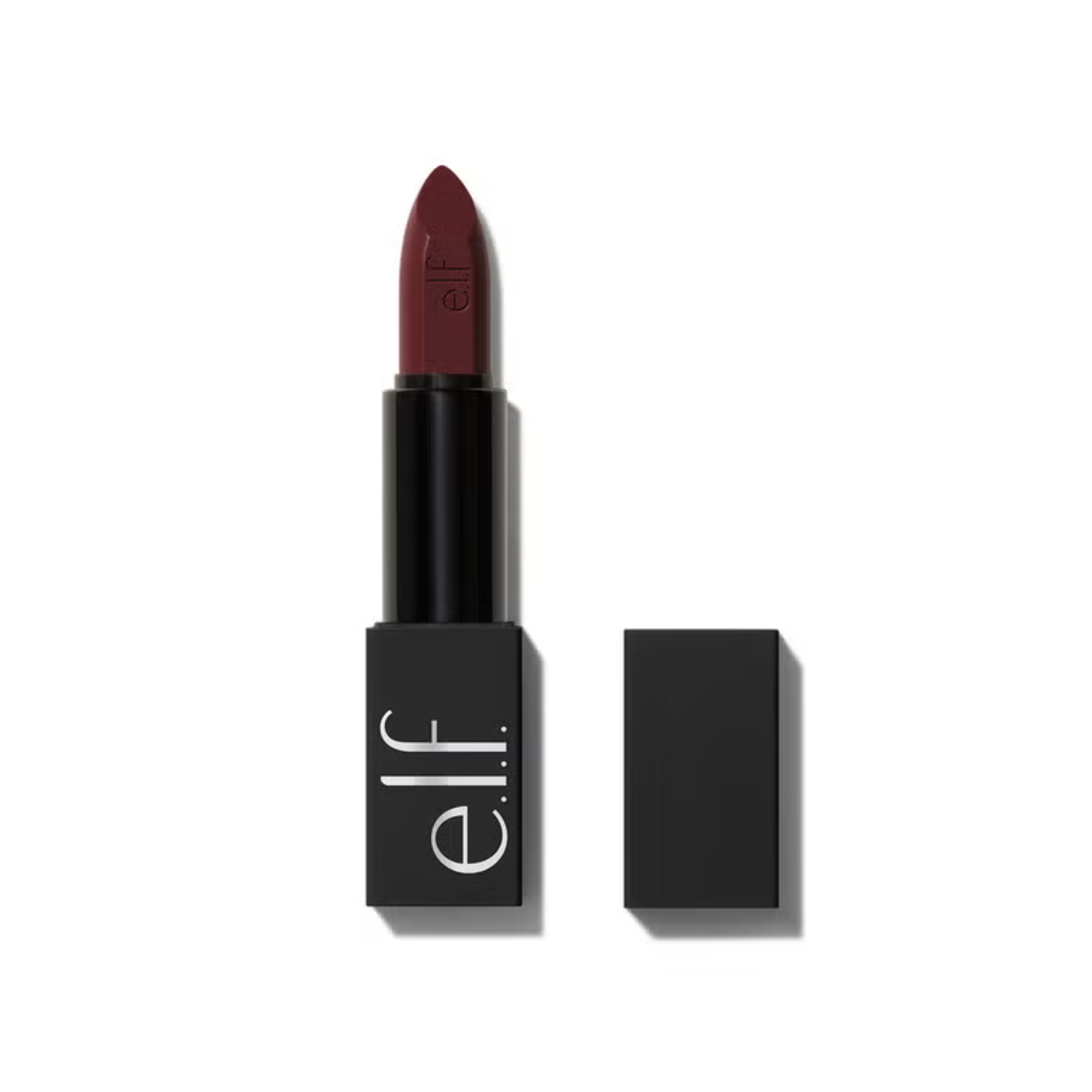 Plum lipstick with black case on a white background