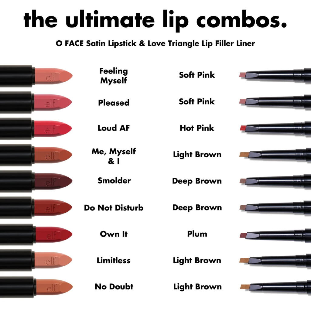 e.l.f. O FACE Satin Lipstick – Lippenstift met Satijnen Finish