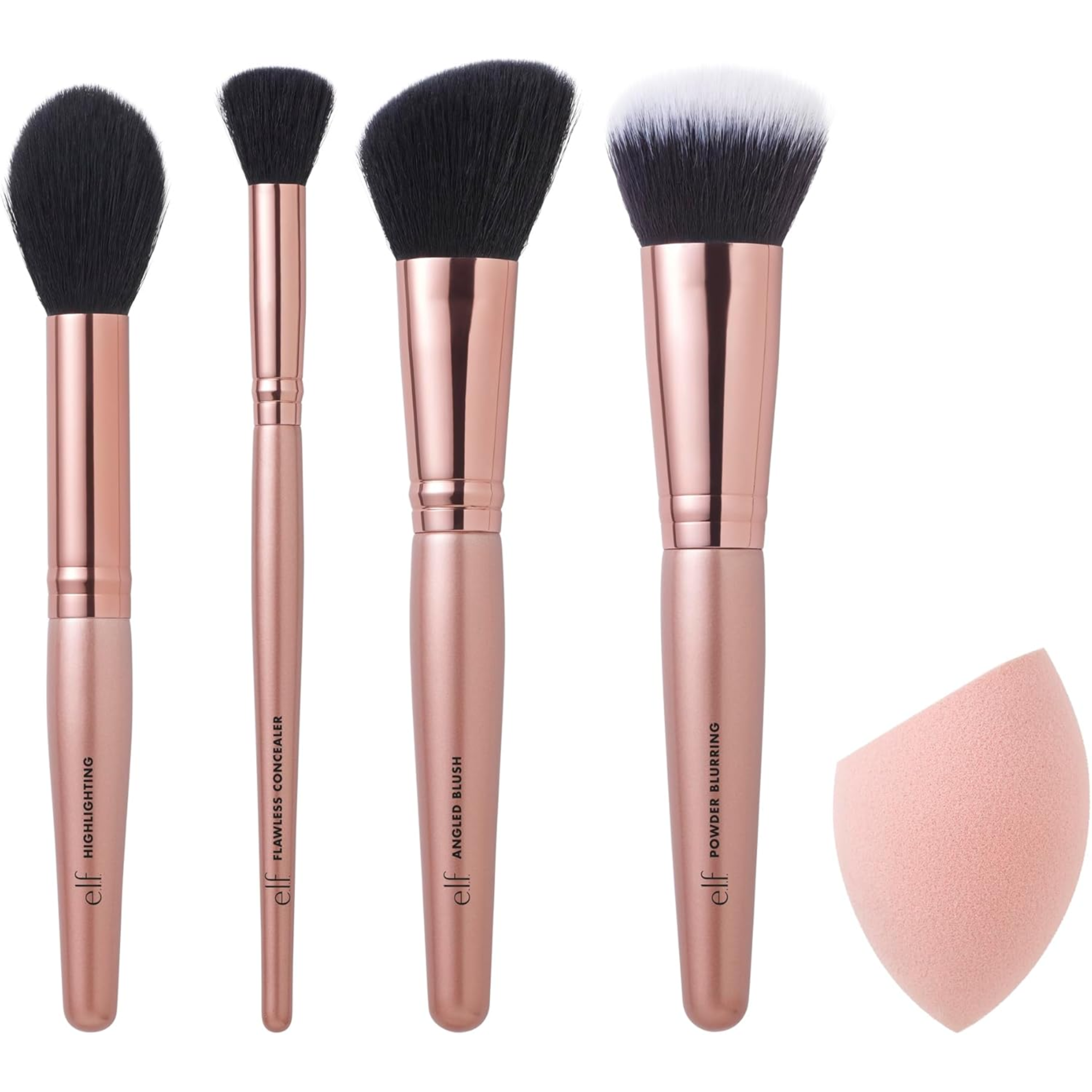 e.l.f. Complexion Essentials Brush & Sponge Set, 5pc