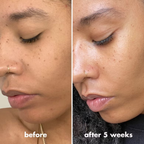 Voor en na gebruik van e.l.f. C-Brightening Putty Primer voor een egalere en stralendere teint.