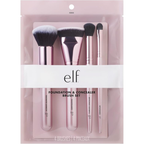 Voorkant van de verpakking van de e.l.f. Foundation & Concealer Brush Set met vier essentiële gezichtskwasten.