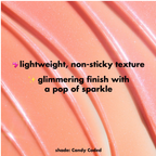 Close-up van de glanzende, niet-plakkerige textuur van e.l.f. Glow Reviver Lip Oil Glimmer.