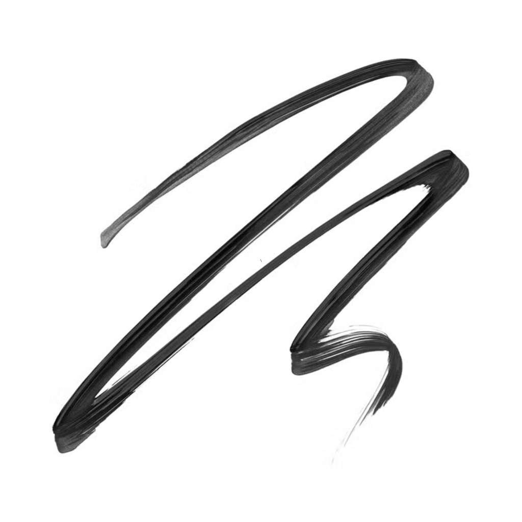Zwarte kleurstaal van e.l.f. H2O Proof Inkwell Eyeliner met intense pigmentatie en matte finish.