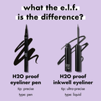 Vergelijking tussen e.l.f. H2O Proof Inkwell Eyeliner en H2O Proof Melting Eyeliner.