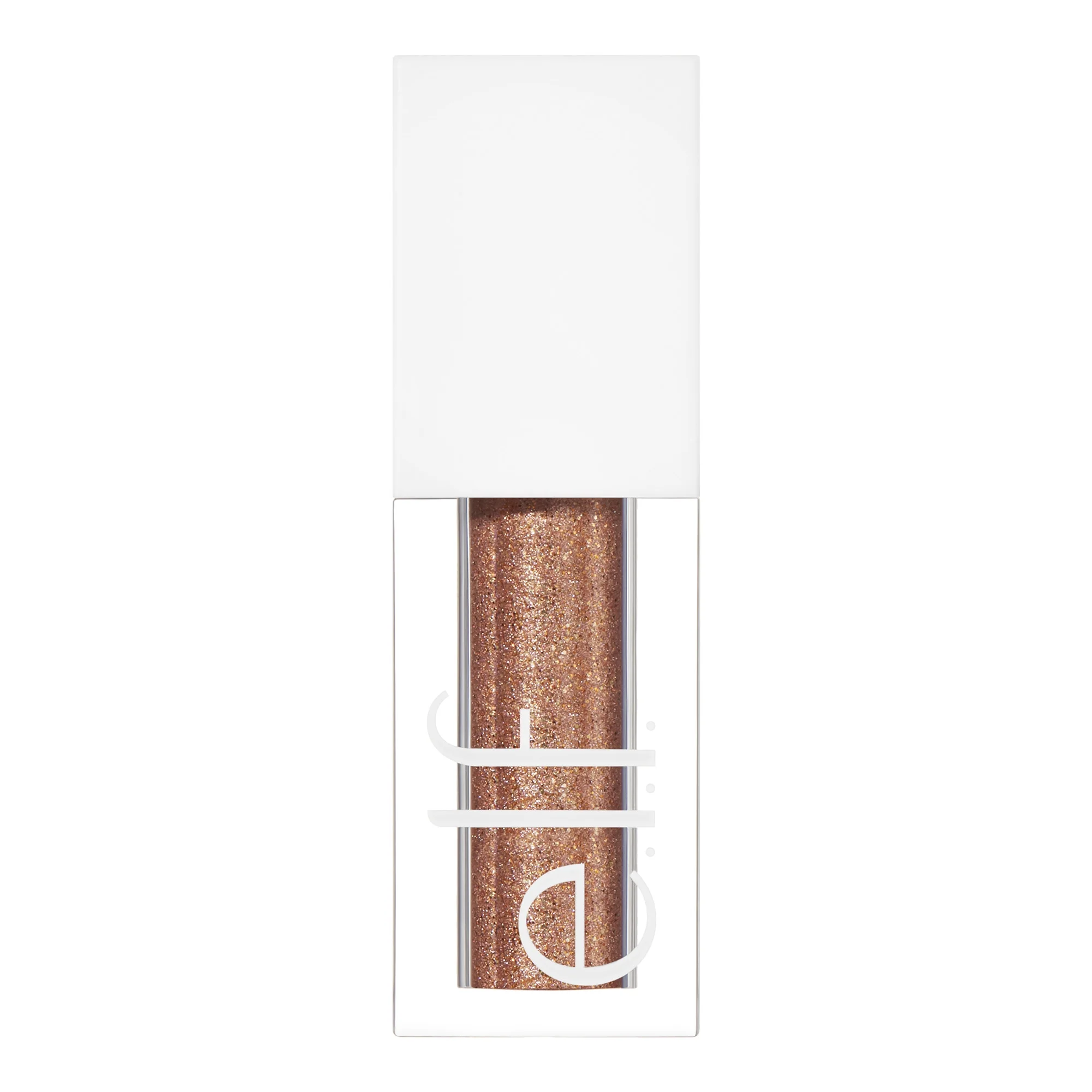 Bronze glittery liquid eyeshadow in a white packaging with 'elf' logo on a white background