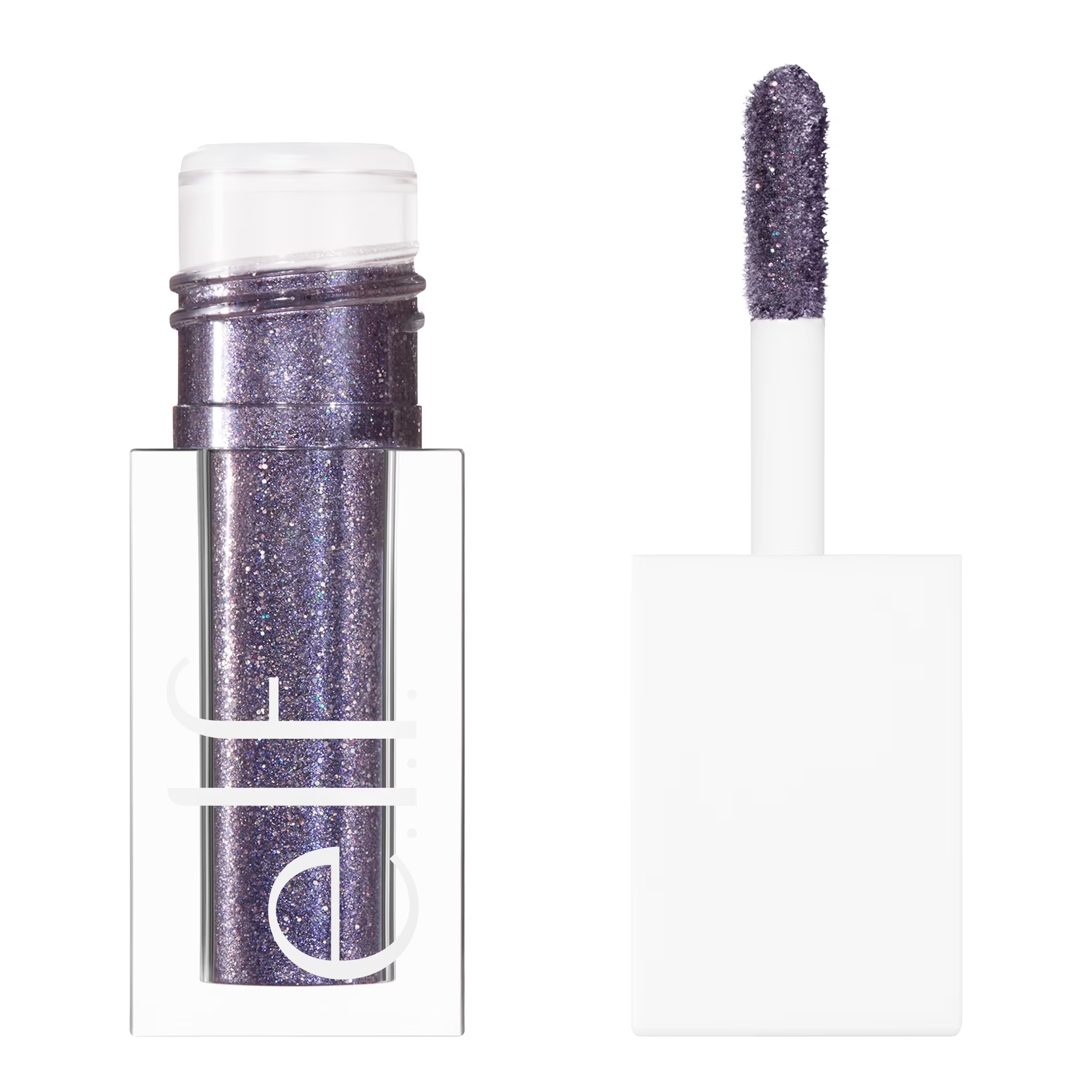 Lip gloss with applicator on a white background