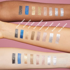 Color swatches on skin with names of colors displayed