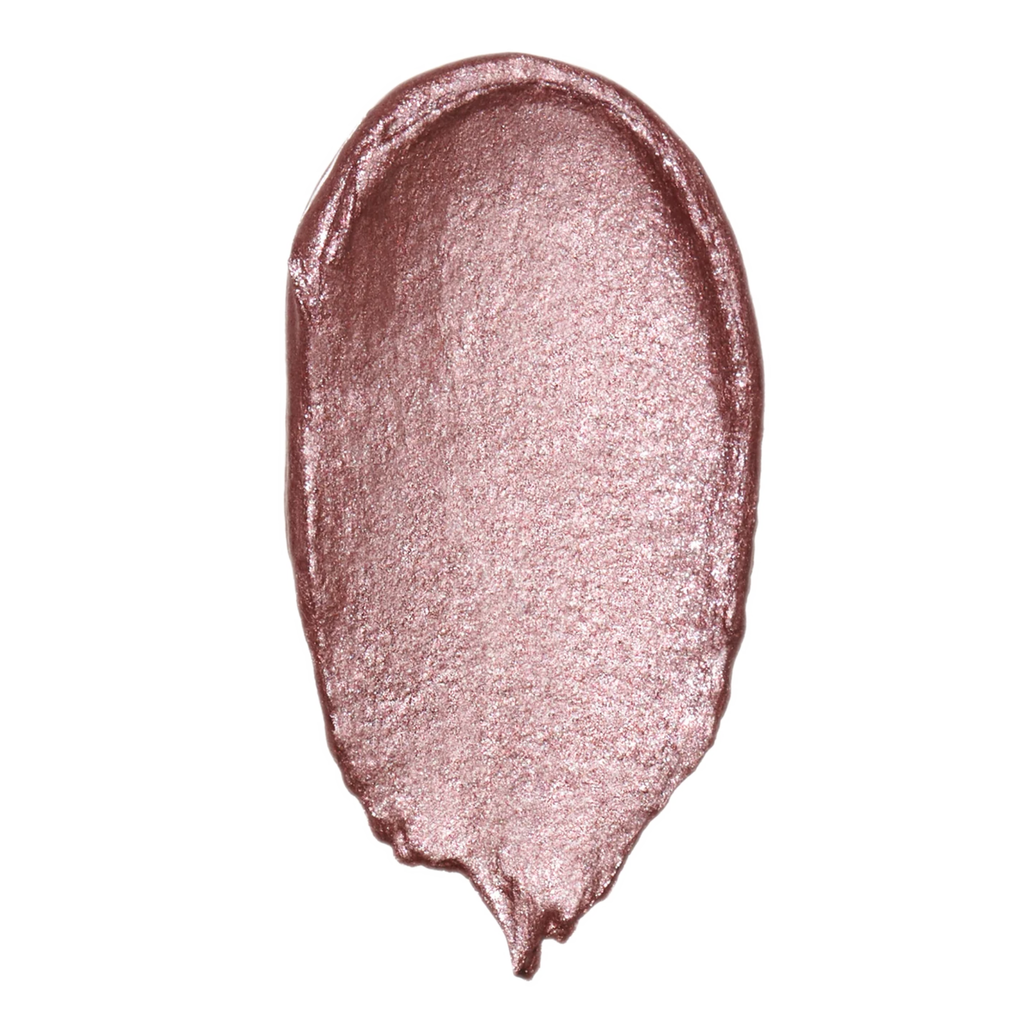 Swatch van e.l.f. Liquid Metallic Eyeshadow met hoog gepigmenteerde metallic finish.