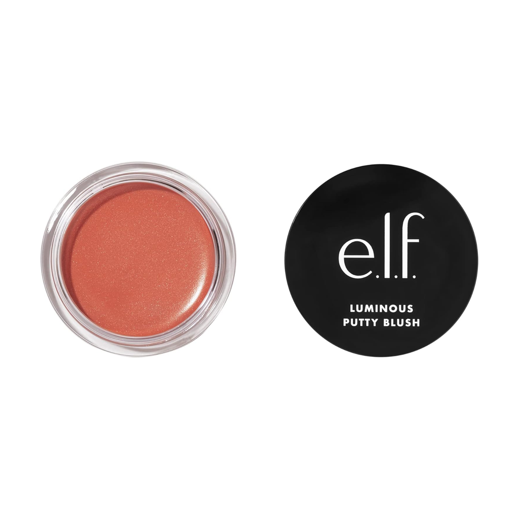 e.l.f. Luminous Putty Blush with open container on a white background