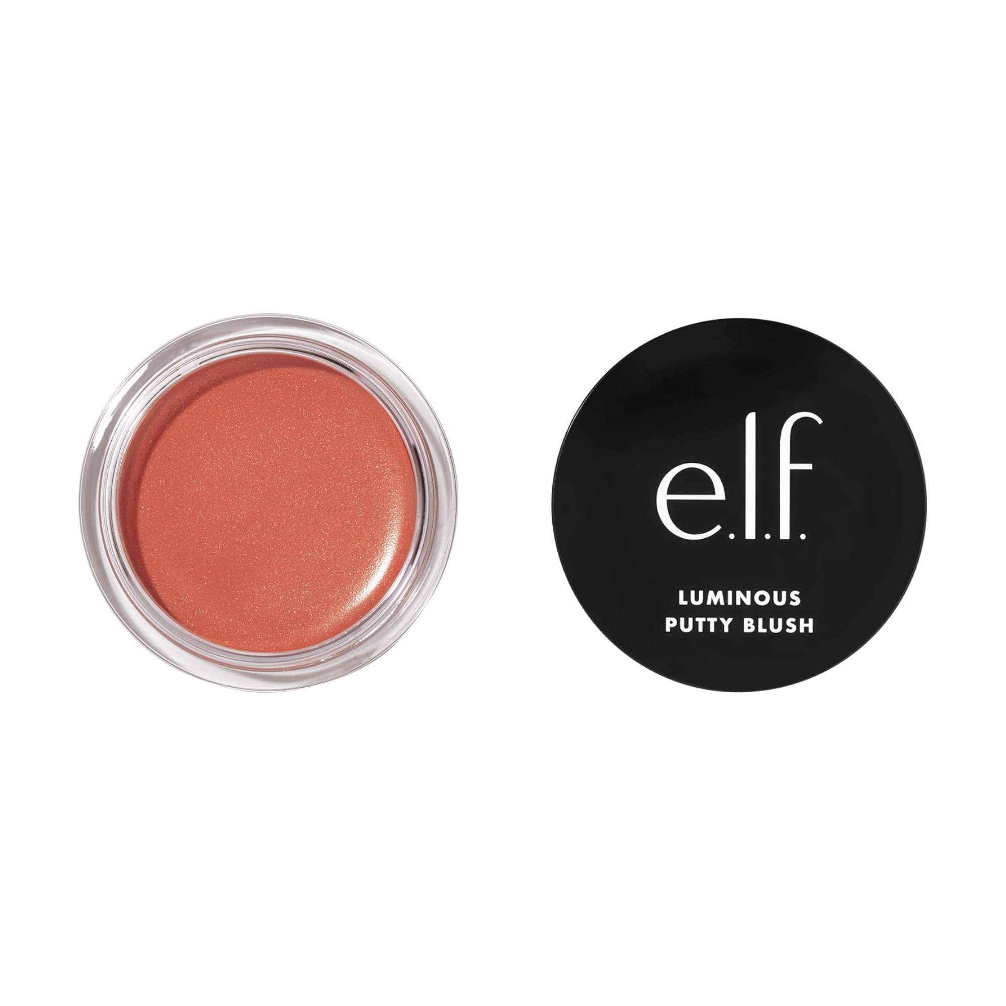 e.l.f. Luminous Putty Blush with open container on a white background