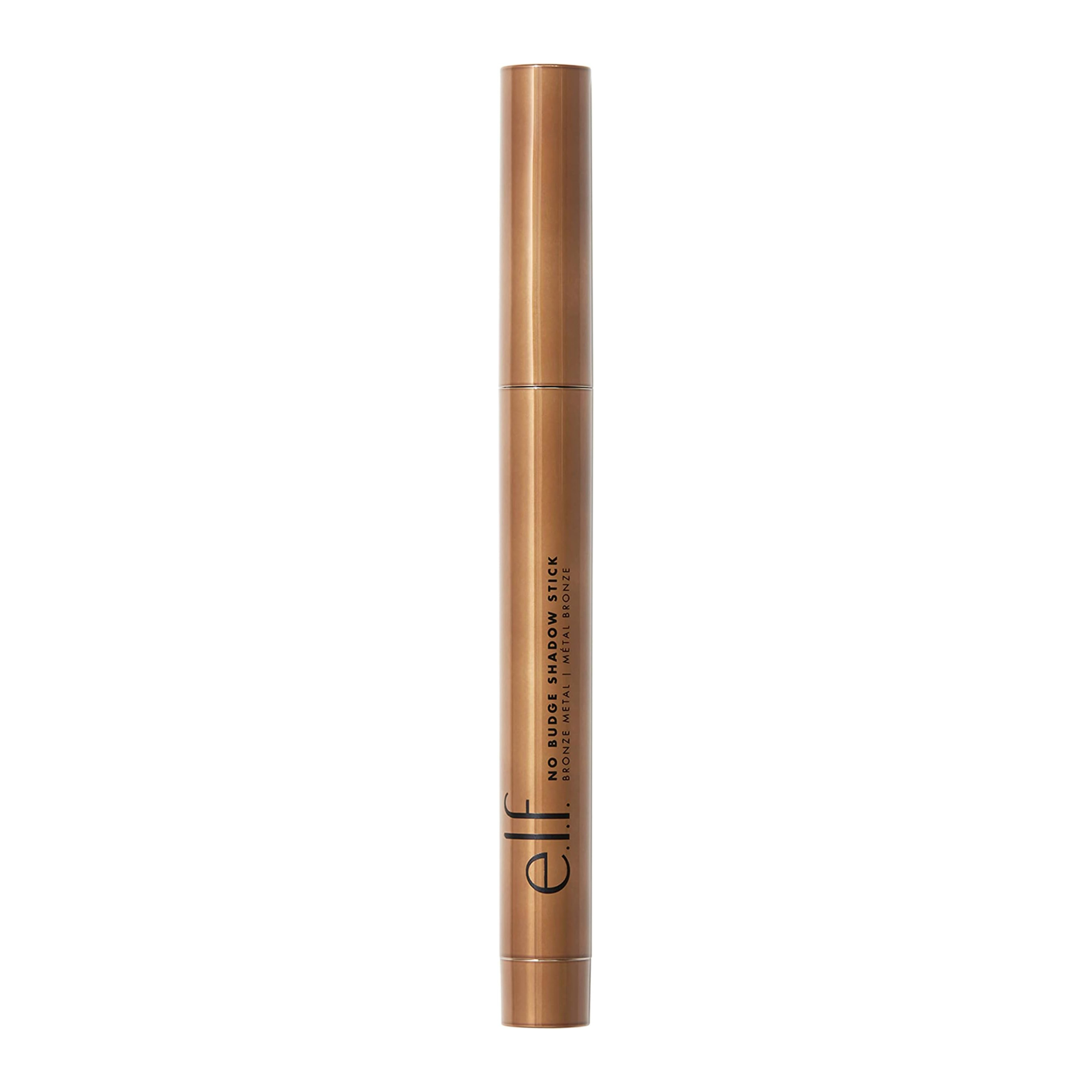 Closed e.l.f. No Budge Cream Eyeshadow stick in bronze shade.