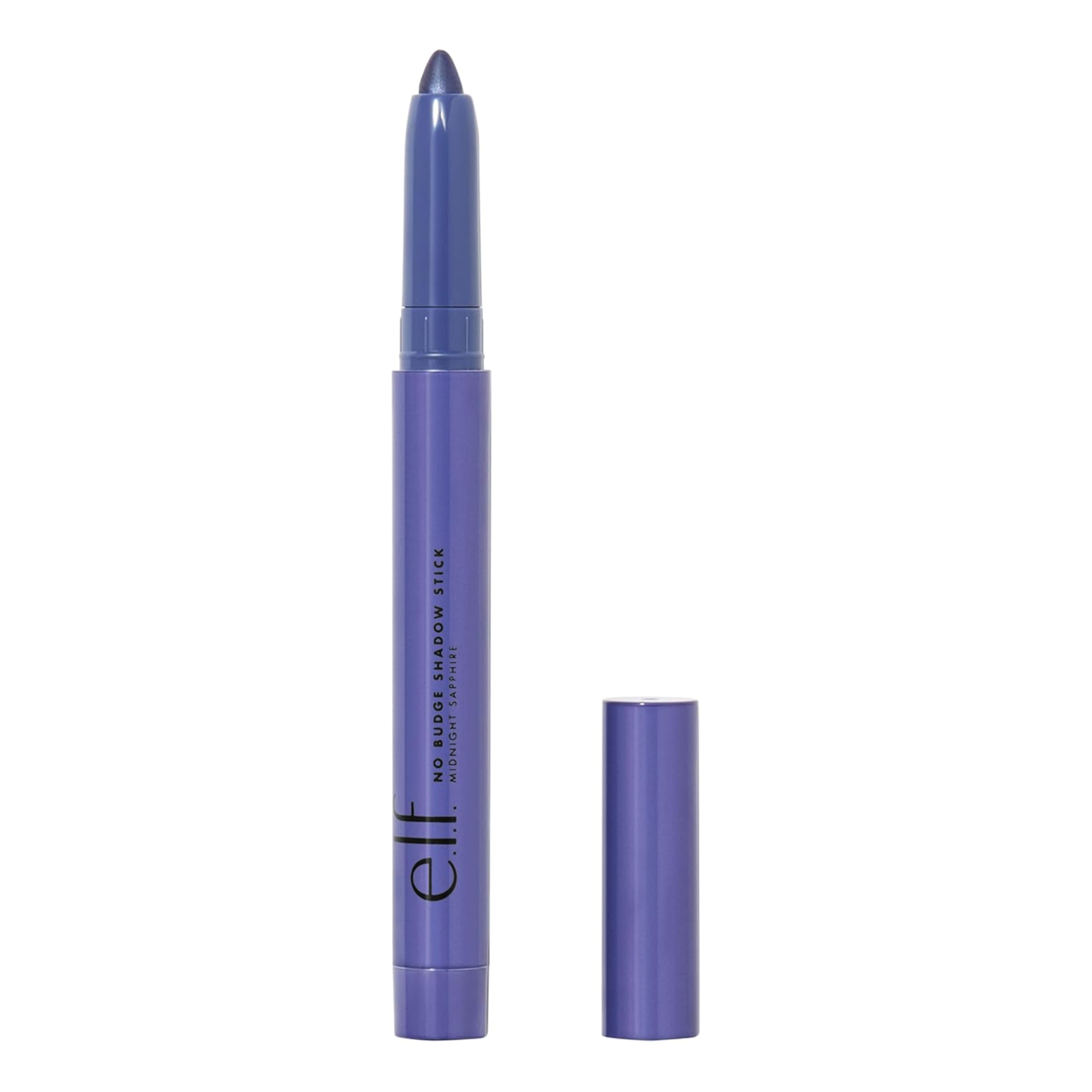 e.l.f. No Budge Cream Eyeshadow stick in vibrant purple shade for bold eye looks.