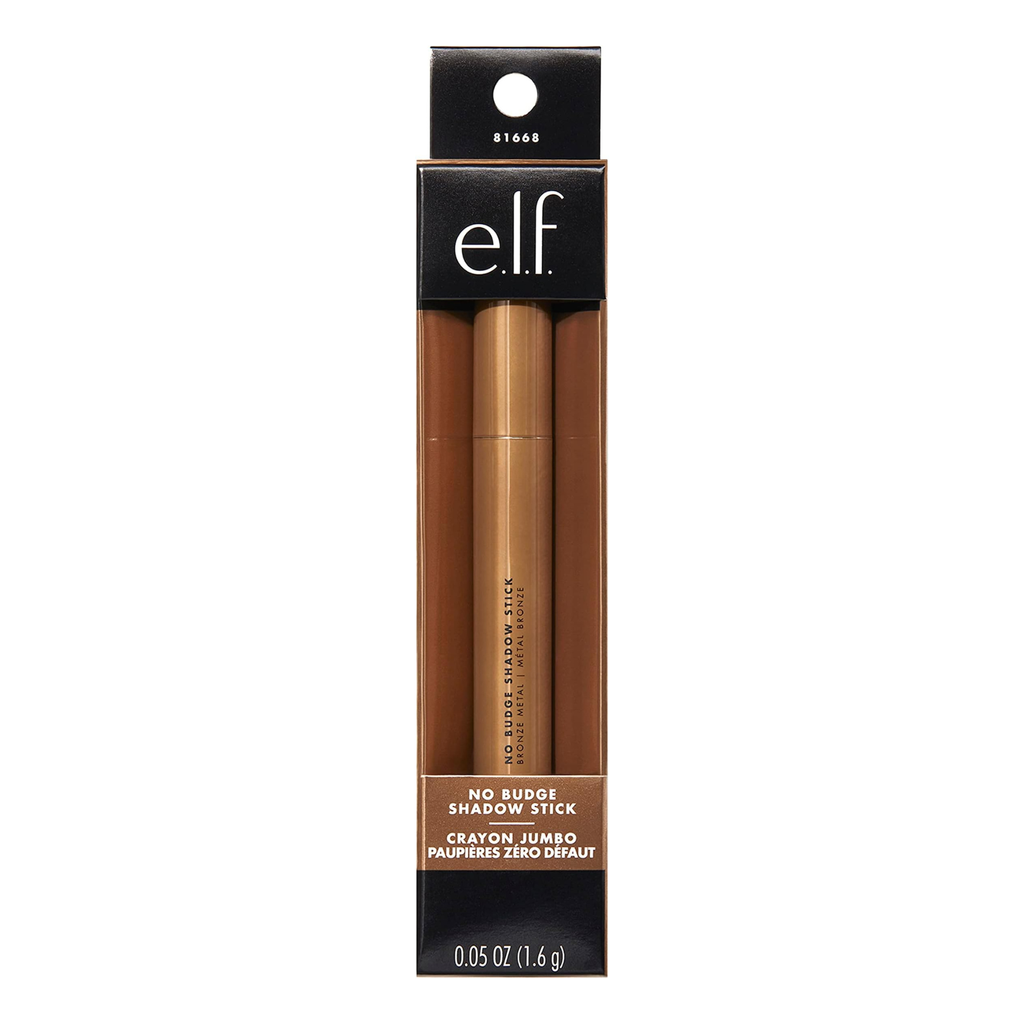 Front packaging of e.l.f. No Budge Cream Eyeshadow showing product branding and shade information.