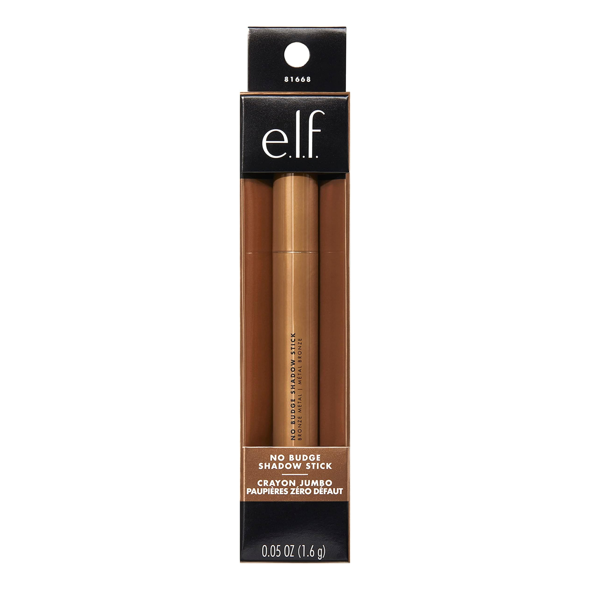 Front packaging of e.l.f. No Budge Cream Eyeshadow showing product branding and shade information.