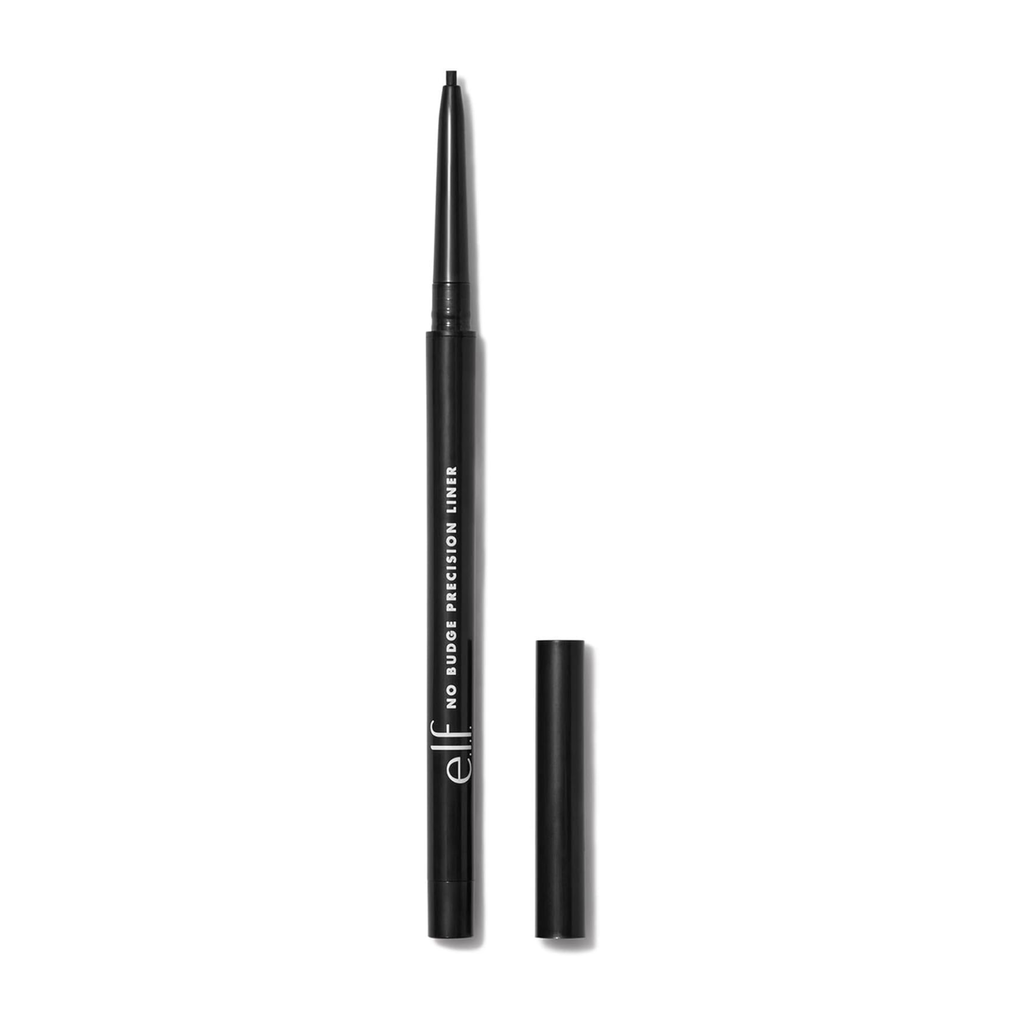 Black eyeliner pen with cap on a white background