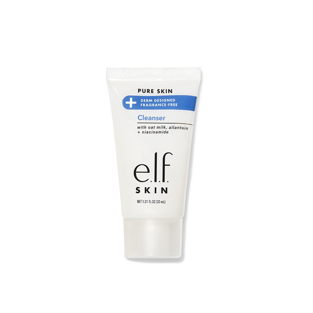 e.l.f. Pure Skin Cleanser Mini met havermelk, niacinamide en hyaluronzuur voor een milde gezichtsreiniging.