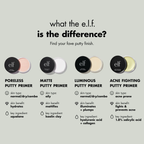 Vergelijking van e.l.f. Luminous Putty Primer met andere Putty Primer varianten.