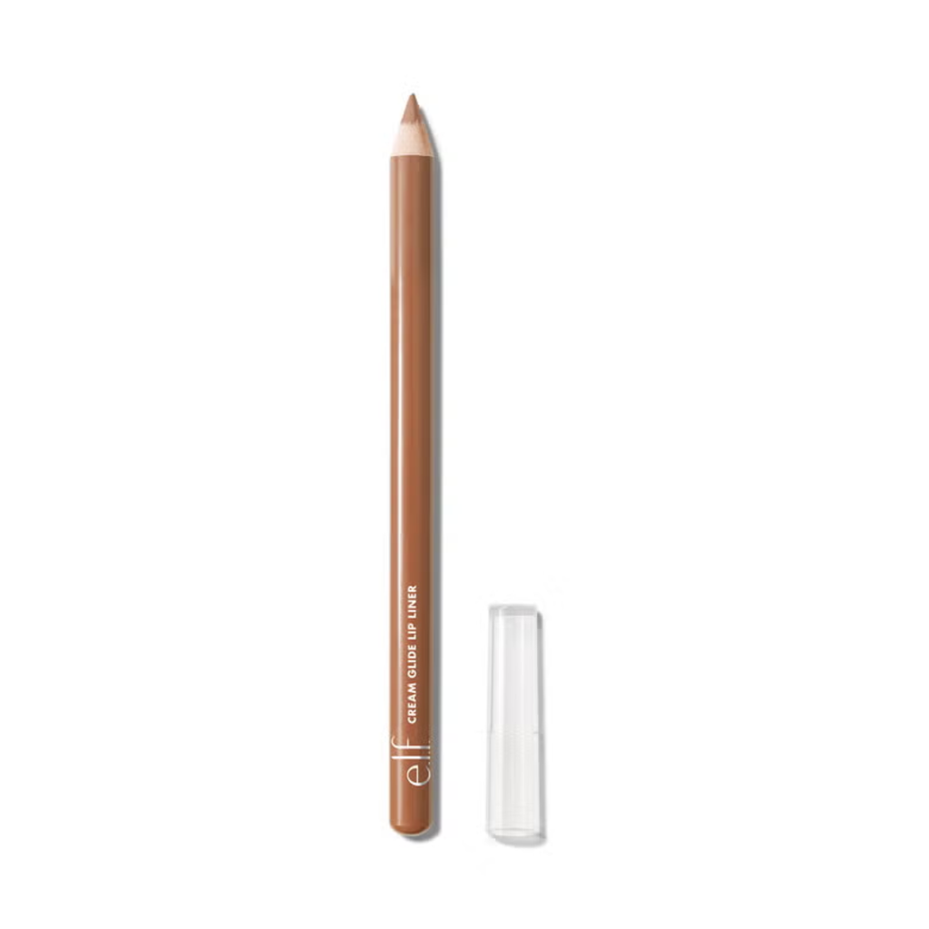 elf cream glide lip liner pencil in baddest beige on a white background