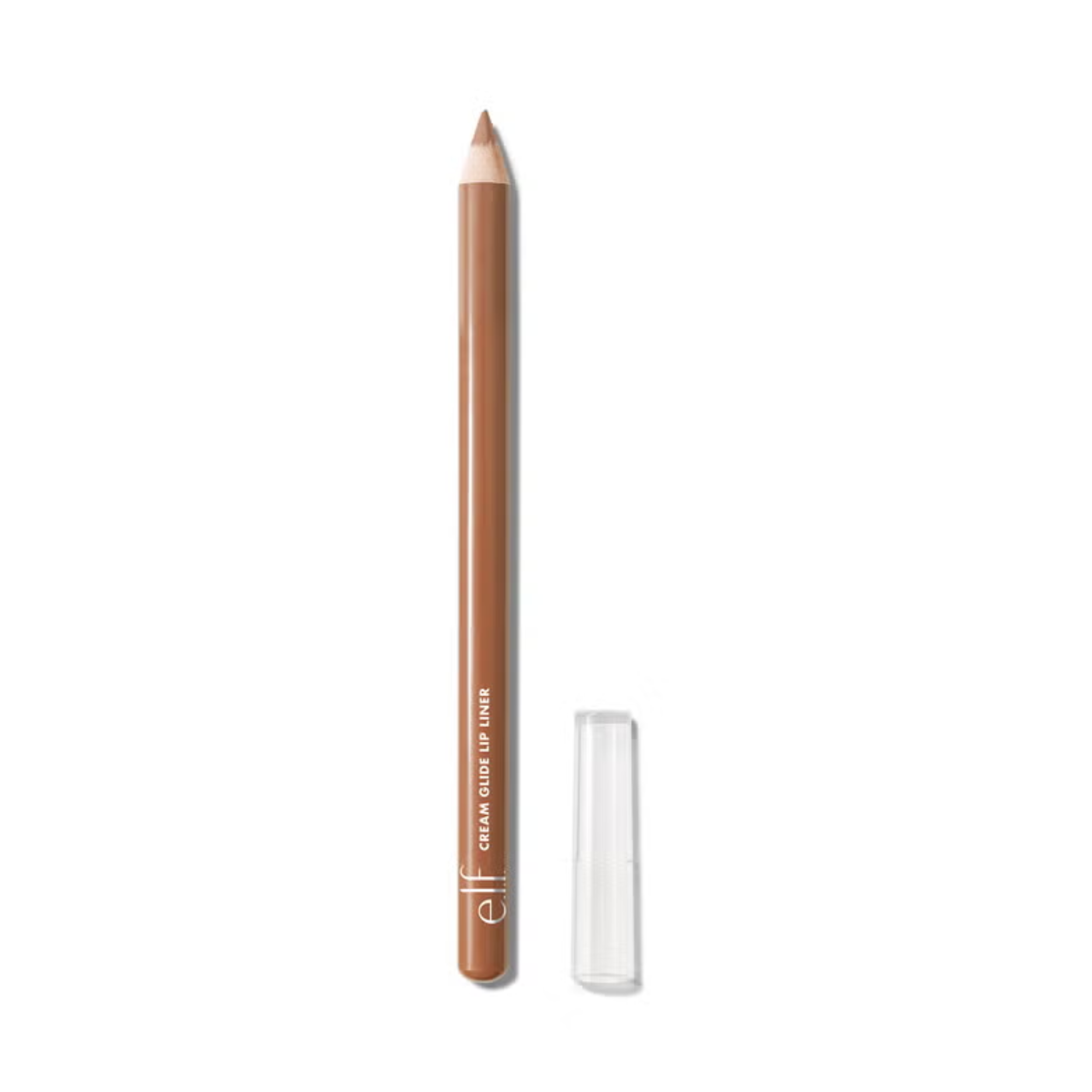 elf cream glide lip liner pencil in baddest beige on a white background