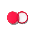 Red container with white cream on a white background