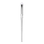 Silver makeup brush on a white background