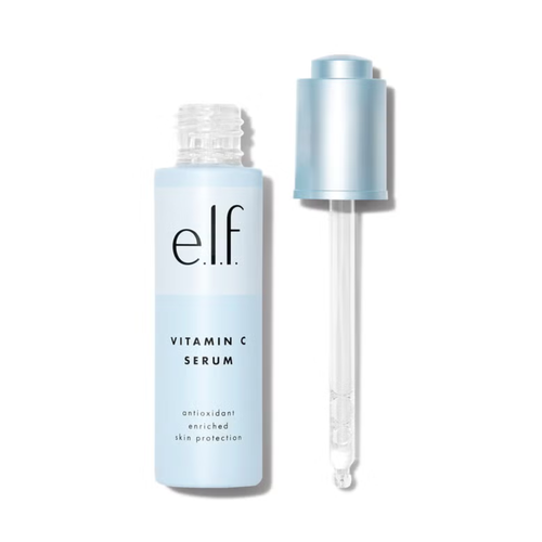 e.l.f. Vitamin C Serum bottle with dropper on a white background