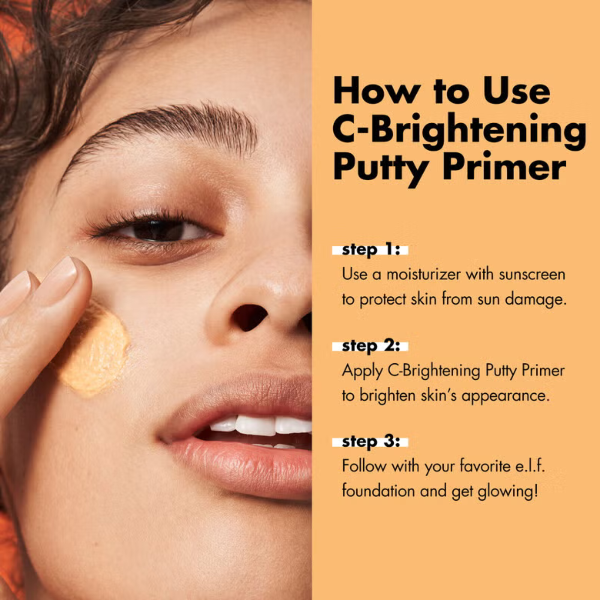 How to use e.l.f. C Brightening Putty Primer Mini before makeup