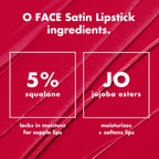e.l.f. O FACE Satin Lipstick – Lippenstift met Satijnen Finish