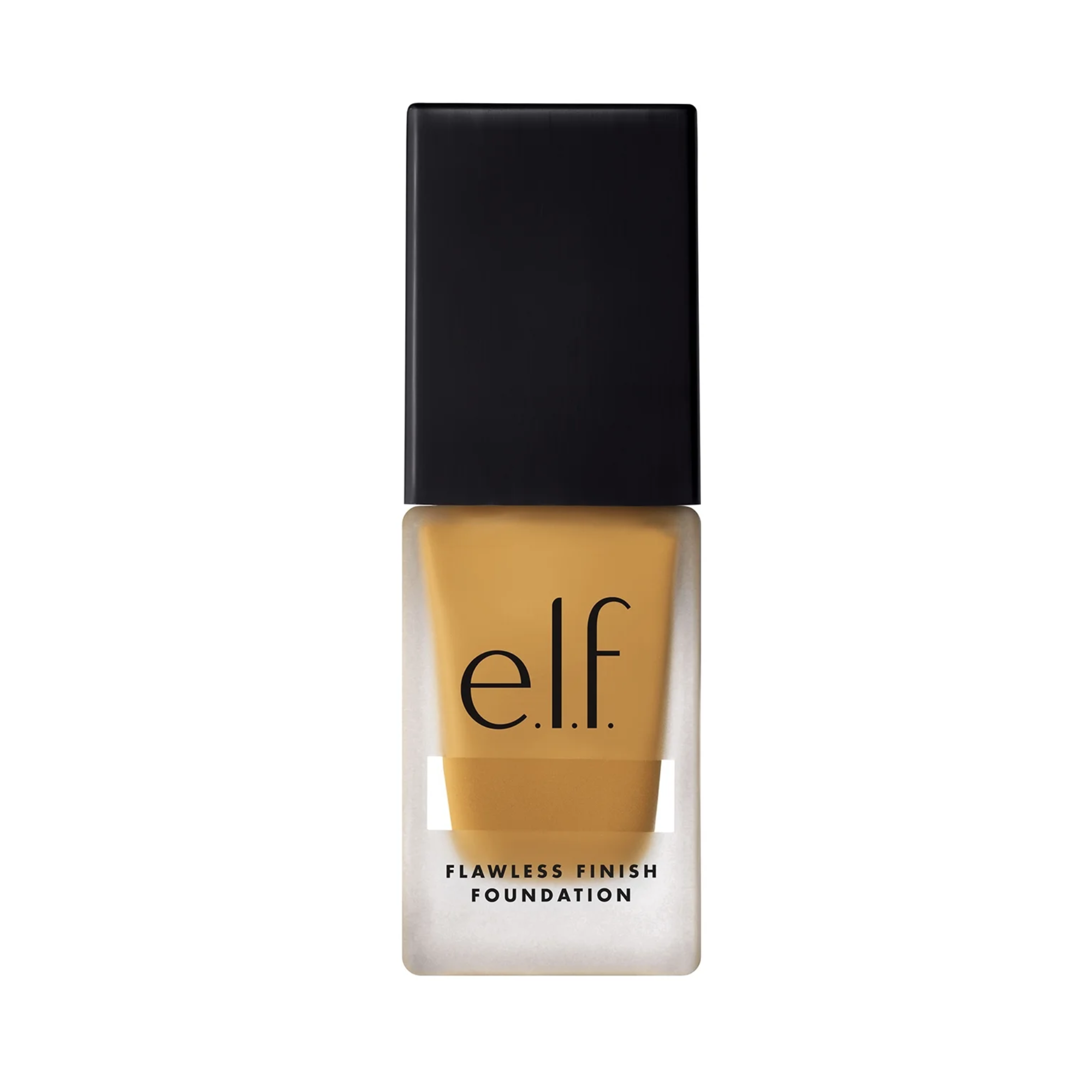 e.l.f. Flawless Finish Foundation bottle in suede shade on a white background