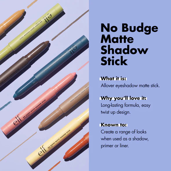 e.l.f. No Budge Matte Shadow Stick Groovy Sympa arm swatches