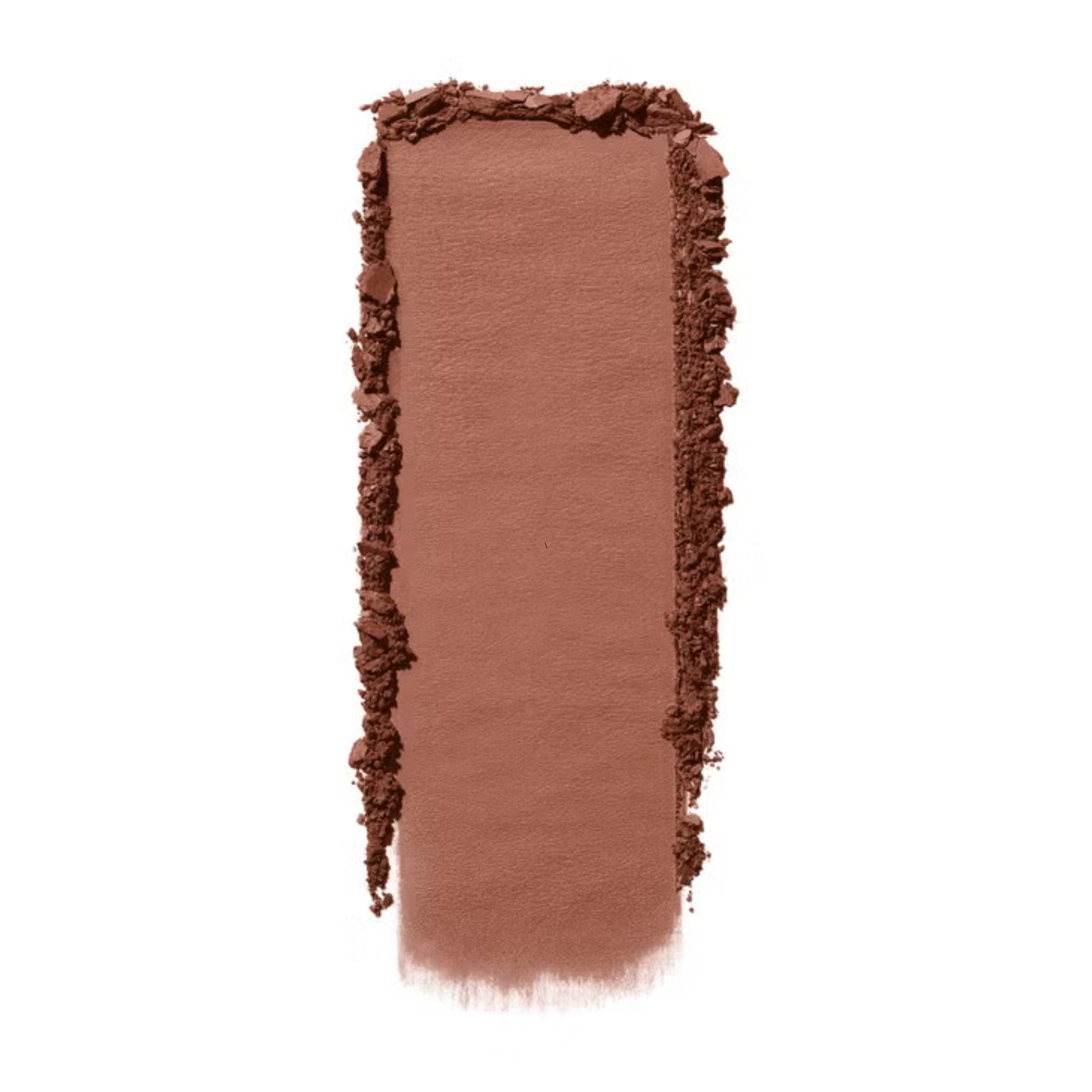Nude-colored makeup swatch with a textured border on a white background