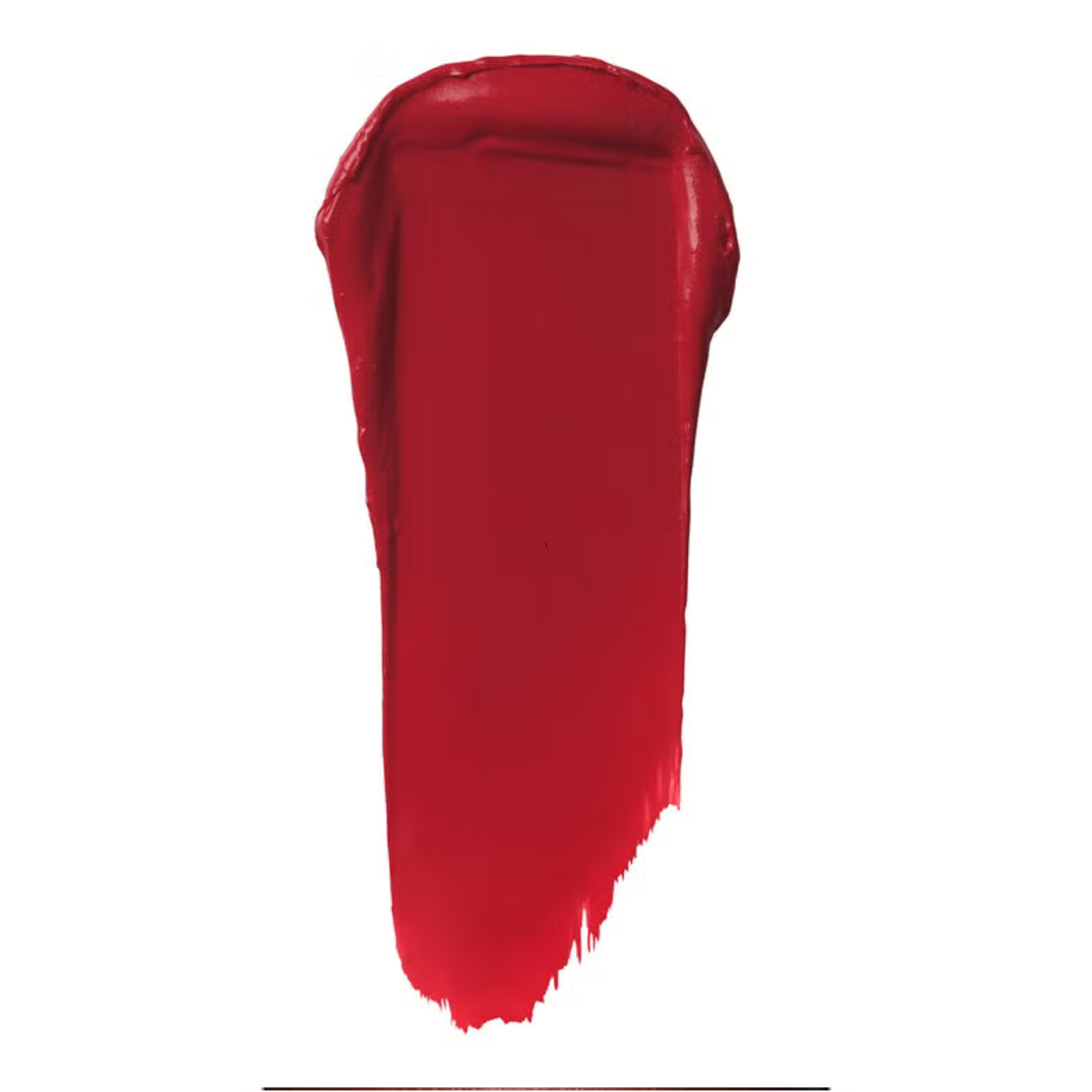 Red lipstick swatch on a white background
